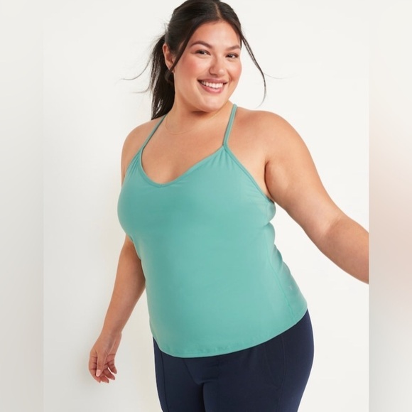 NWT! Black PowerSoft Strappy Shelf-Bra Tank Top - Size Medium 🤎 - Picture 10 of 13